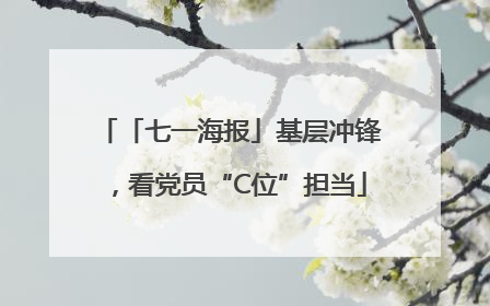 「七一海报」基层冲锋，看党员“C位”担当