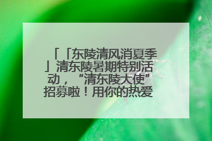 「东陵清风消夏季」清东陵暑期特别活动，“清东陵大使”招募啦！用你的热爱守护世界遗产！
