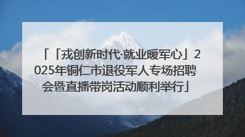 「戎创新时代·就业暖军心」2025年铜仁市退役军人专场招聘会暨直播带岗活动顺利举行