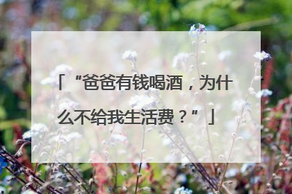 “爸爸有钱喝酒，为什么不给我生活费？”