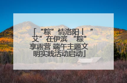 “粽”情洛阳丨“艾”在伊滨 “粽”享露营 端午主题文明实践活动启动