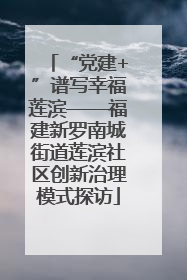“党建+”谱写幸福莲滨——福建新罗南城街道莲滨社区创新治理模式探访