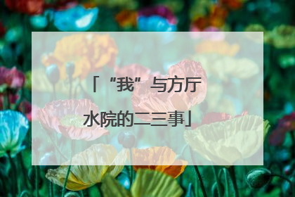 “我”与方厅水院的二三事