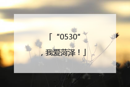 “0530”，我爱菏泽！