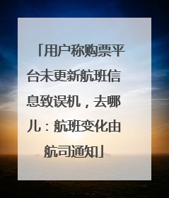 用户称购票平台未更新航班信息致误机，去哪儿：航班变化由航司通知