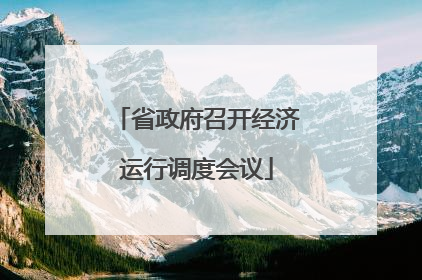 省政府召开经济运行调度会议
