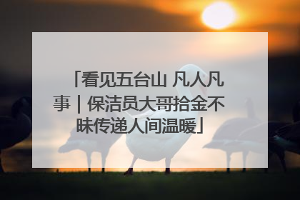 看见五台山 凡人凡事｜保洁员大哥拾金不昧传递人间温暖