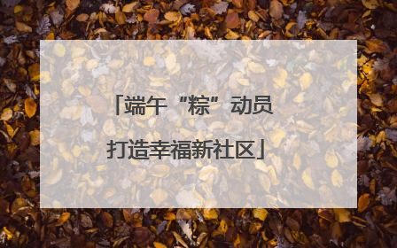 端午“粽”动员 打造幸福新社区