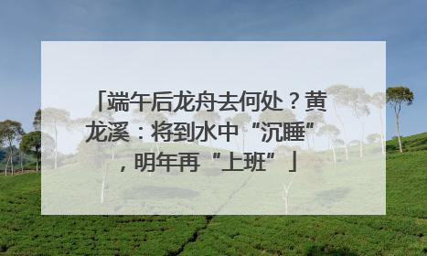 端午后龙舟去何处？黄龙溪：将到水中“沉睡”，明年再“上班”