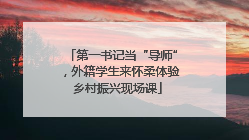 第一书记当“导师”，外籍学生来怀柔体验乡村振兴现场课