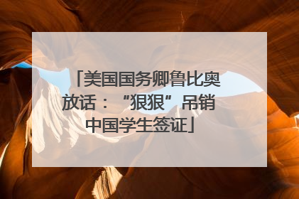 美国国务卿鲁比奥放话：“狠狠”吊销中国学生签证