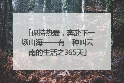 保持热爱，奔赴下一场山海——有一种叫云南的生活之365天