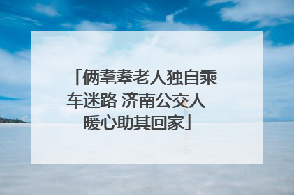 俩耄耋老人独自乘车迷路 济南公交人暖心助其回家