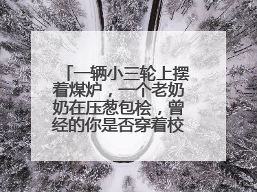 一辆小三轮上摆着煤炉，一个老奶奶在压葱包桧，曾经的你是否穿着校服等着吃