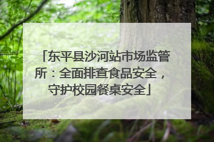 东平县沙河站市场监管所：全面排查食品安全，守护校园餐桌安全