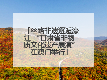 丝路非遗邂逅濠江 “甘肃省非物质文化遗产展演”在澳门举行