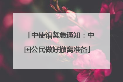 中使馆紧急通知：中国公民做好撤离准备