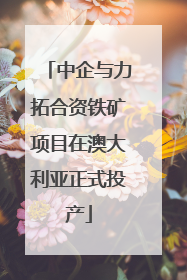 中企与力拓合资铁矿项目在澳大利亚正式投产