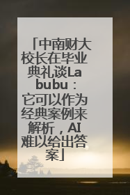 中南财大校长在毕业典礼谈Labubu：它可以作为经典案例来解析，AI难以给出答案