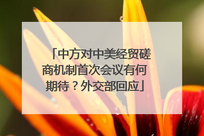 中方对中美经贸磋商机制首次会议有何期待？外交部回应