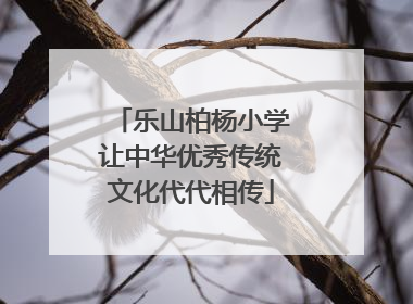 乐山柏杨小学让中华优秀传统文化代代相传