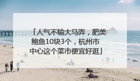 人气不输大马弄，肥美鲍鱼10块3个，杭州市中心这个菜市便宜好逛
