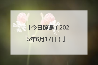 今日辟谣（2025年6月17日）