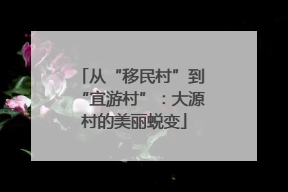 从“移民村”到“宜游村”：大源村的美丽蜕变