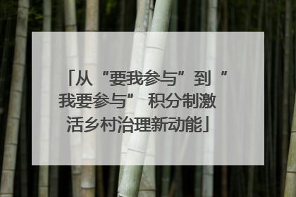 从“要我参与”到“我要参与” 积分制激活乡村治理新动能