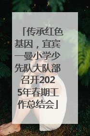 传承红色基因，宜宾一曼小学少先队大队部召开2025年春期工作总结会