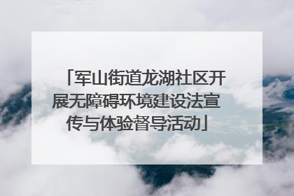 军山街道龙湖社区开展无障碍环境建设法宣传与体验督导活动
