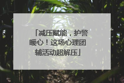 减压赋能，护警暖心！这场心理团辅活动超解压