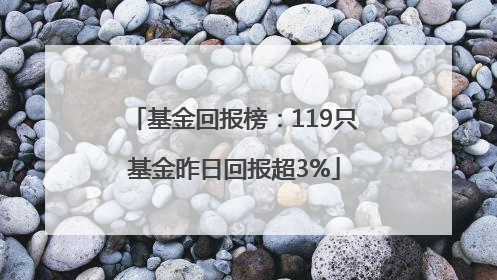 基金回报榜：119只基金昨日回报超3%