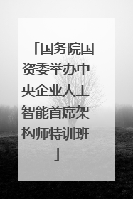 国务院国资委举办中央企业人工智能首席架构师特训班