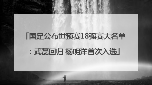 国足公布世预赛18强赛大名单:武磊回归 杨明洋首次入选