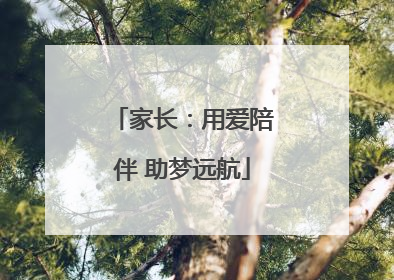 家长：用爱陪伴 助梦远航