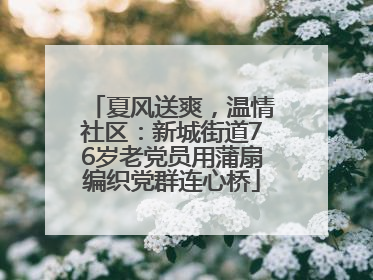 夏风送爽，温情社区：新城街道76岁老党员用蒲扇编织党群连心桥
