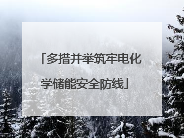 多措并举筑牢电化学储能安全防线
