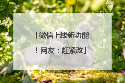 微信上线新功能！网友：赶紧改