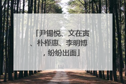 尹锡悦、文在寅、朴槿惠、李明博，纷纷出面