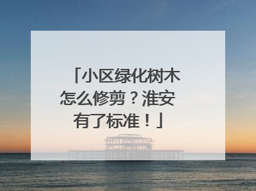 小区绿化树木怎么修剪？淮安有了标准！