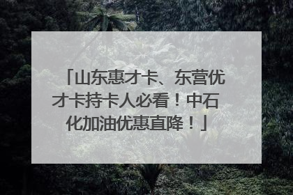 山东惠才卡、东营优才卡持卡人必看！中石化加油优惠直降！