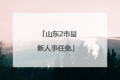 山东2市最新人事任免