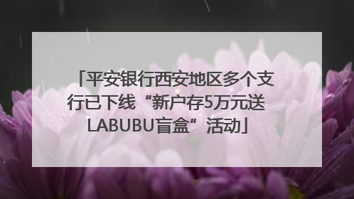 平安银行西安地区多个支行已下线“新户存5万元送LABUBU盲盒”活动