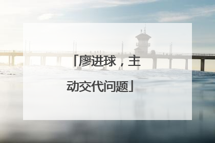 廖进球，主动交代问题
