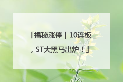 揭秘涨停｜10连板，ST大黑马出炉！