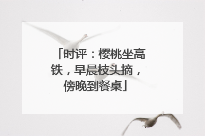 时评：樱桃坐高铁，早晨枝头摘，傍晚到餐桌