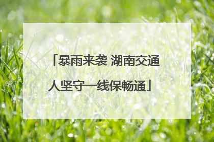暴雨来袭 湖南交通人坚守一线保畅通