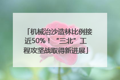 机械治沙造林比例接近50%！“三北”工程攻坚战取得新进展