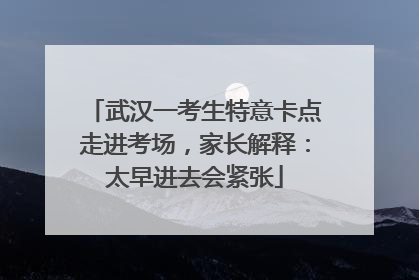 武汉一考生特意卡点走进考场，家长解释：太早进去会紧张